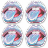 Holografische zilveren mond sticker (Voorkant)