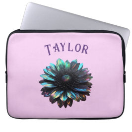 Holografische Zwarte Dahlia Elektronikazak Laptop Sleeve