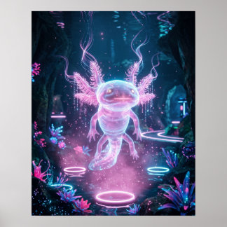 Hologram Axolotl Bioluminescente Bekken Print