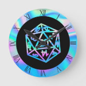 Hologram D20-rit | PnP Tabletop Gamer Dice Ronde Klok (Voorkant)