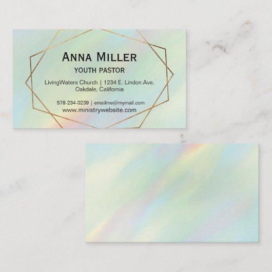 Hologram Pear Modern Visitekaartje van het ministe (Voorkant / Achterkant)