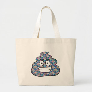 hologram poop emoji grote tote bag