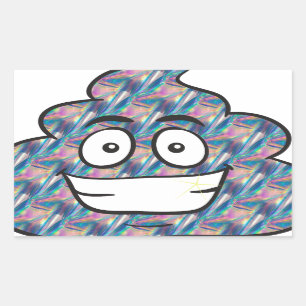 hologram poop emoji rechthoekige sticker