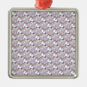hologram unicorn emoji metalen ornament