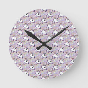 hologram unicorn emoji ronde klok