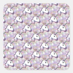 hologram unicorn emoji vierkante sticker