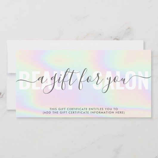 Hologramme élégant unicorne arc-en-ciel carte cade (Devant)