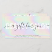 Hologramme élégant unicorne arc-en-ciel carte cade (Devant / Derrière)