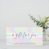 Hologramme élégant unicorne arc-en-ciel carte cade (Debout devant)