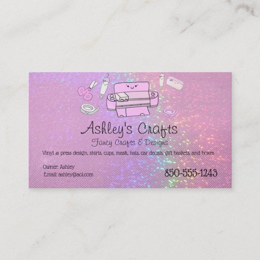 Hologramme rose Carte de visite vinyle  (Devant)