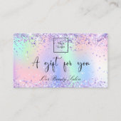 Hologramme rose violet code QR certificat cadeau (Devant)