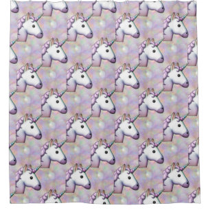 hologramme unicorne émoji salle de bain rideau dou