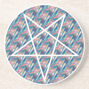 hologrampentagram zandsteen onderzetter