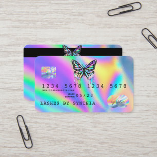 Holograph Butterfly Modern Credit Kaart Style Visitekaartje