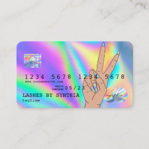 Holograph Credit Kaart Nail Tech add logo Visitekaartje