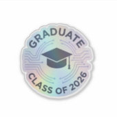 Holograph Futuristic Class Graduate Vinyl Sticker (Devant)