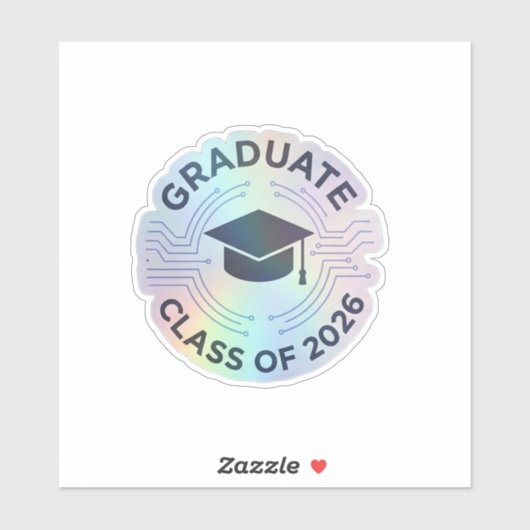 Holograph Futuristic Class Graduate Vinyl Sticker (Feuille)