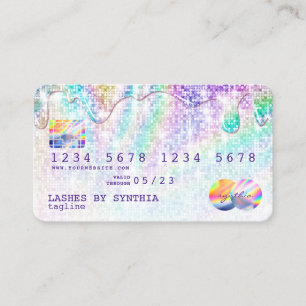 Holograph gouden glitter disco Modern Credit Kaart Visitekaartje