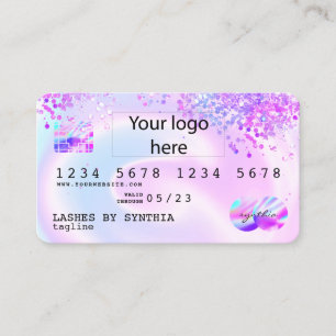 Holograph Pastel unicorn Modern Credit Kaart Logo Visitekaartje