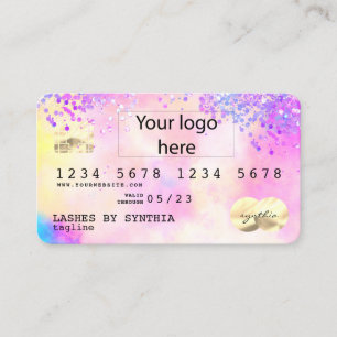Holograph Pastel unicorn Modern Credit Kaart LOGO Visitekaartje