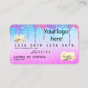 Holograph Pastel unicorn Modern Credit Kaart LOGO Visitekaartje