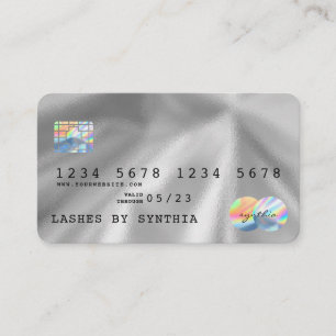 Holograph Silver Foil Modern Credit Kaart Style Visitekaartje