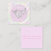 Holograph Tiger Stripe White Dragon Tattoo Artist Vierkante Visitekaartje (Voorkant / Achterkant)