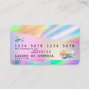 Holograph Unicorn Dripp Credit Kaart Visitekaartje