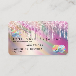 Holograph Unicorn Drips Modern Credit Kaart Style Visitekaartje