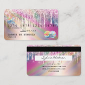 Holograph Unicorn Drips Modern Credit Kaart Style Visitekaartje (Voorkant / Achterkant)