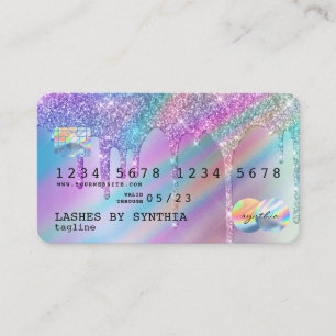 Holograph Unicorn Drips Modern Credit Kaart Style Visitekaartje