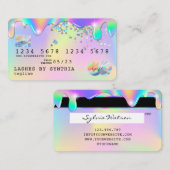 Holograph Unicorn Modern Credit Kaart Style Visitekaartje (Voorkant / Achterkant)