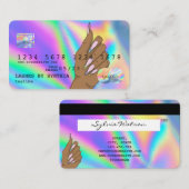 Holographe Carte de crédit Nail Tech ajouter le lo (Devant / Derrière)