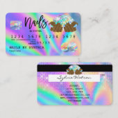 Holographe carte de crédit ongle technologie manuc (Devant / Derrière)