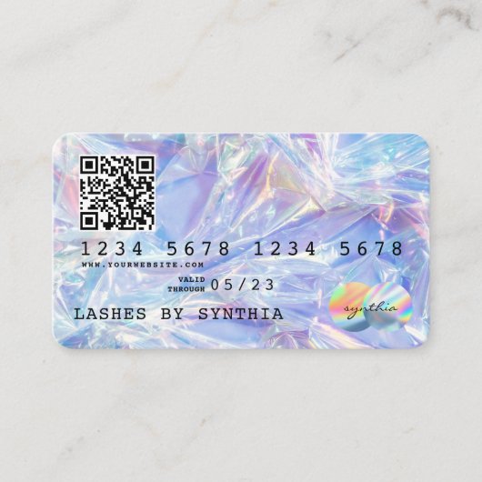 Holographe de code QR Style moderne de carte de cr (Devant)