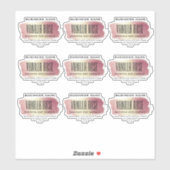 Holographe en or rose Étiquette en soja transparen (Feuille)