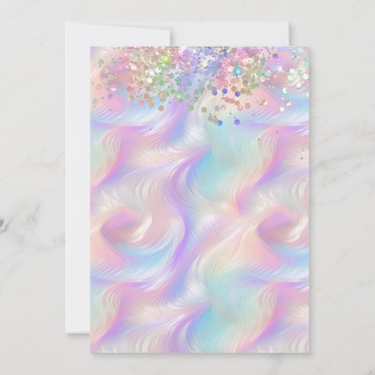 Holographe moderne Girly tendance Invitation d'ann (Dos)