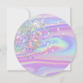 Holographe moderne Girly tendance Invitation d'ann (Dos)