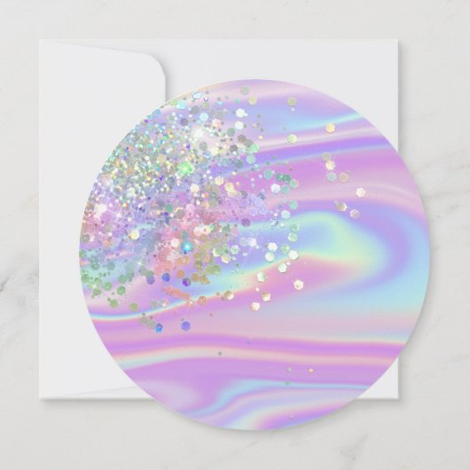 Holographe moderne Girly tendance Invitation d'ann (Dos)