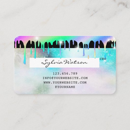 Holographe Unicorn Lashes de carte de crédit de sé (Dos)