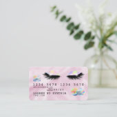 Holographe Unicorn rose des yeux de carte de crédi (Debout devant)