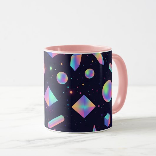 Holographic 3D Geometric Space Coffee Mug Mok (Voorkant rechts)