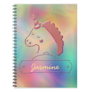Holographic 3D Unicorn Custom Name Notitieboek