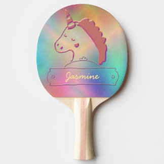 Holographic 3D Unicorn Custom Name   Tafeltennisbatje