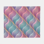 Holographic 3D Waves Illusion | Seamless  Fleece Deken (Voorkant (Horizontaal))