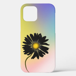 Holographic Abstract en Black Daisy iPhone 12 Hoesje