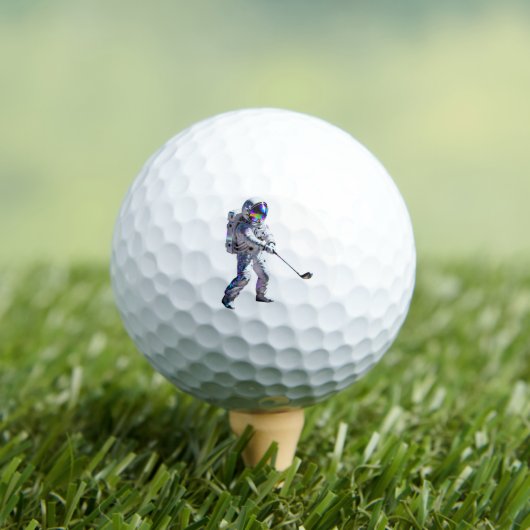 Holographic Astronaut Space Golfer Custom GolfBall Golfballen (Insitu Shirt)