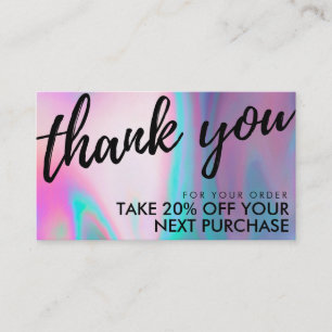 Holographic Beauty Salon Discount Card Visitekaartje