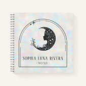 Holographic Boho Arch Celestial Crescent Moon Notitieboek (Voorkant)