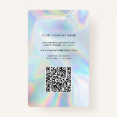 Holographic Company QR Code Logo Employee Photo ID Badge (Achterkant)